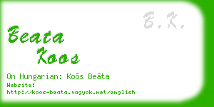 beata koos business card